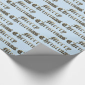 Oud Engels Lettering Goud en Baby Blauw Kerstmis Cadeaupapier (Hoek)