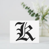 Oud Engels met K-tekst Briefkaart (Staand voorkant)