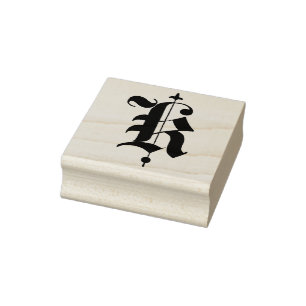 Oud Engels Monogram  initiaal letter K Rubberstempel