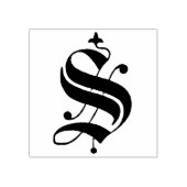 Oud Engels Monogram Letter S Rubberstempel (Afrduk)