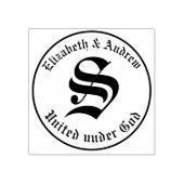 Oud Engels Monogram Rubberstempel (Afrduk)