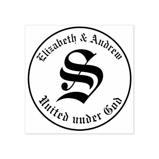 Oud Engels Monogram Rubberstempel (Afrduk)