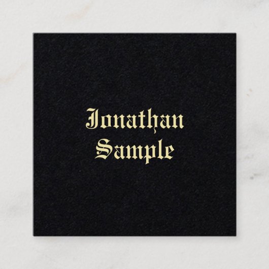 Oud Engels Premium Black Gold Classic Vierkante Visitekaartje (Voorkant)