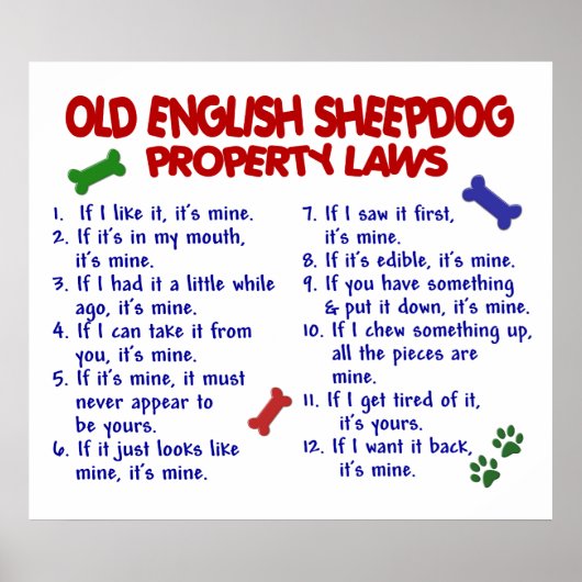 OUD ENGELS SCHEEPDOG PL2 POSTER (Voorkant)