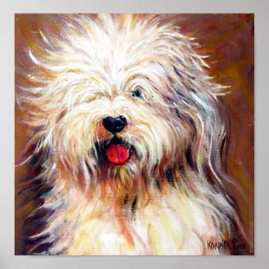 Oud Engels Sheep Dog Print (Voorkant)