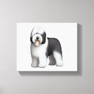 Oud Engels Sheepdog 10 Canvas Afdruk