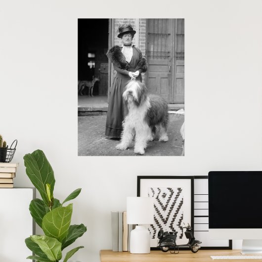 Oud Engels Sheepdog, 1915 Poster (Thuiskantoor)