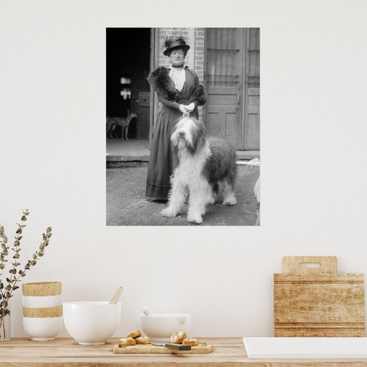 Oud Engels Sheepdog, 1915 Poster (Keuken)
