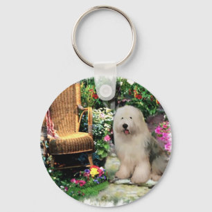 Oud Engels Sheepdog Art Gifts Sleutelhanger