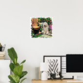 Oud Engels Sheepdog Art Print (Thuiskantoor)