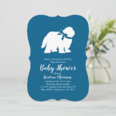Oud Engels Sheepdog Baby shower Boy Blue Kaart (Staand voorkant)