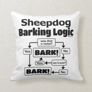 Oud Engels Sheepdog Barking Logic Kussen