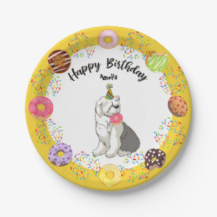 Oud Engels Sheepdog Birthday Party Paper Bord