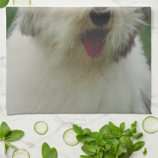Oud Engels Sheepdog Dog Kitchen Towel Theedoek (Gevouwen)