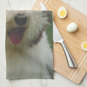 Oud Engels Sheepdog Dog Kitchen Towel Theedoek (Quarter Fold)