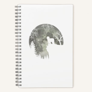 Oud Engels Sheepdog en Moon Halloween Notitieboek