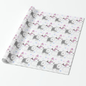Oud Engels Sheepdog en Snowman Cadeaupapier (Uitgerold)