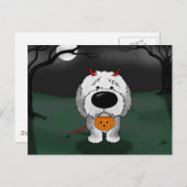 Oud Engels Sheepdog Halloween Briefkaart (Voorkant / Achterkant)