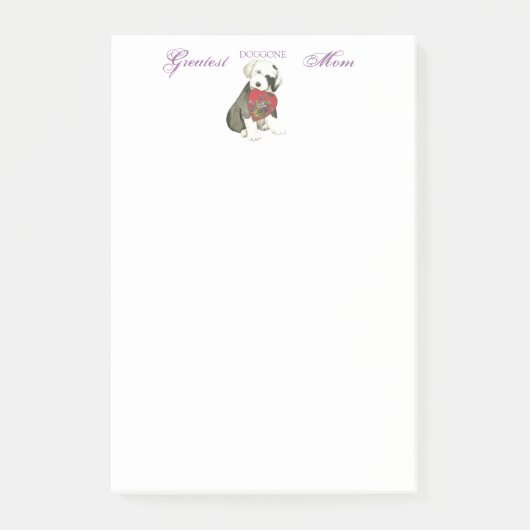 Oud Engels Sheepdog Heart mama Post-it® Notes (Voorkant)