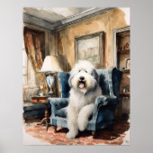 Oud Engels Sheepdog - Hond Art Print (Voorkant)