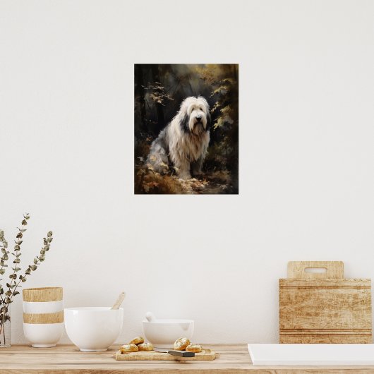 Oud Engels Sheepdog Hond Art Print Poster (Keuken)