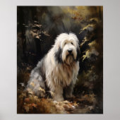 Oud Engels Sheepdog Hond Art Print Poster (Voorkant)