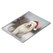 Oud Engels Sheepdog in Sneeuw Kerstmis Notitieboek (Linkerzijde)