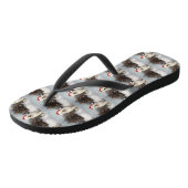 Oud Engels Sheepdog in Sneeuw Kerstmis Teenslippers (Schuin)