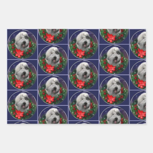 Oud Engels Sheepdog Inpakpapier Vel (Voorkant 2)