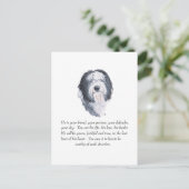 Oud Engels Sheepdog Keepomwille - Male Briefkaart (Staand voorkant)