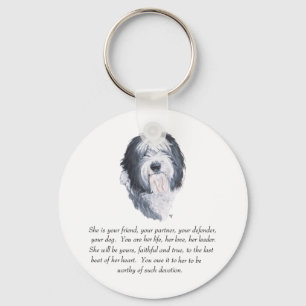 Oud Engels Sheepdog Keepsakes Sleutelhanger