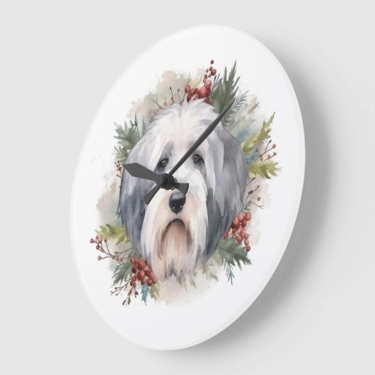 Oud Engels Sheepdog Kerstkrans feestelijke pup Grote Klok (Hoek)