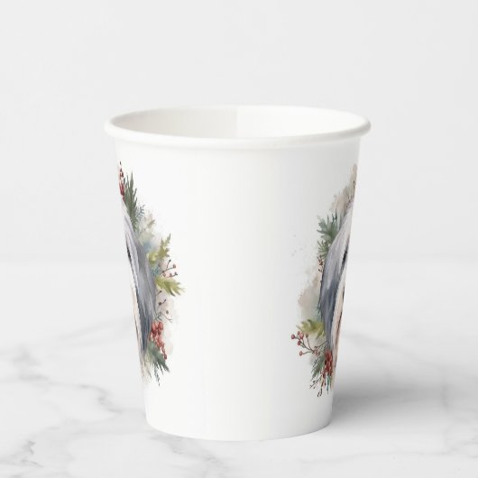 Oud Engels Sheepdog Kerstkrans feestelijke pup Papieren Bekers (Links)