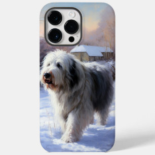 Oud Engels Sheepdog Laat het sneeuwen Kerstmis Case-Mate iPhone 14 Pro Max Hoesje