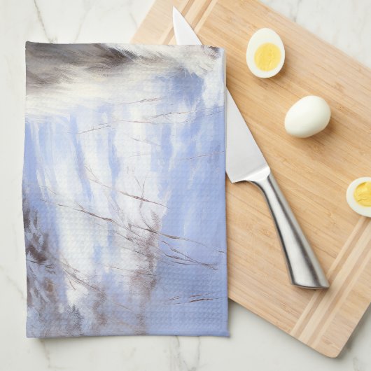 Oud Engels Sheepdog Laat het sneeuwen Kerstmis Theedoek (Quarter Fold)