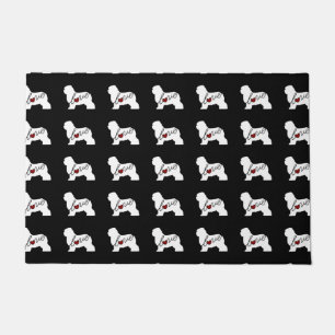 Oud Engels Sheepdog Love Deurmat