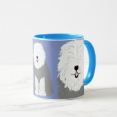 Oud Engels Sheepdog (met bedekte ogen) Mok (Voorkant rechts)