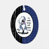 Oud Engels Sheepdog Metalen Ornament (Voorkant links)