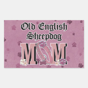 Oud Engels Sheepdog MOM Rechthoekige Sticker