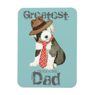 Oud Engels Sheepdog Papa Magneet