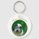 Oud Engels Sheepdog Peace Sleutelhanger (Voorkant)