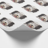 Oud Engels Sheepdog Puppy Cadeaupapier (Hoek)