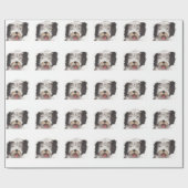 Oud Engels Sheepdog Puppy Cadeaupapier (Vlak)