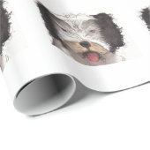 Oud Engels Sheepdog Puppy Cadeaupapier (Rol Hoek)