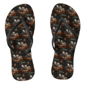 Oud Engels Sheepdog Puppy Herfst Delight Pompoen Teenslippers (Voetbed)