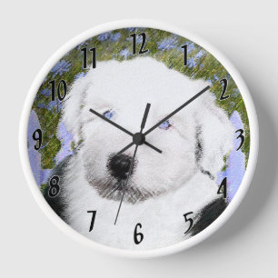 Oud Engels Sheepdog Puppy Painting - Dog Art