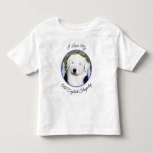 Oud Engels Sheepdog Puppy Painting - Dog Art Kinder Shirts