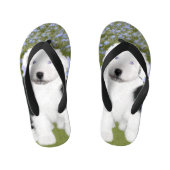 Oud Engels Sheepdog Puppy Painting - Dog Art Kinder Teenslippers (Voetbed)