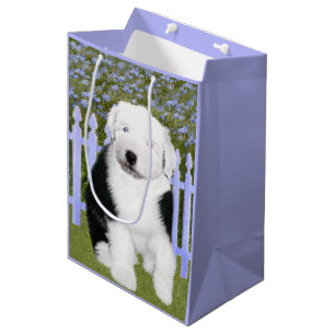 Oud Engels Sheepdog Puppy Painting - Dog Art Medium Cadeauzakje