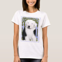 Oud Engels Sheepdog Puppy Painting - Dog Art